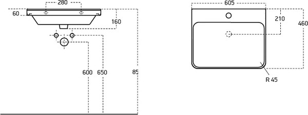 Изображение товара Тумба с умывальником Brevita Victory 60 / VIC-09060-0102Я+11060-KL