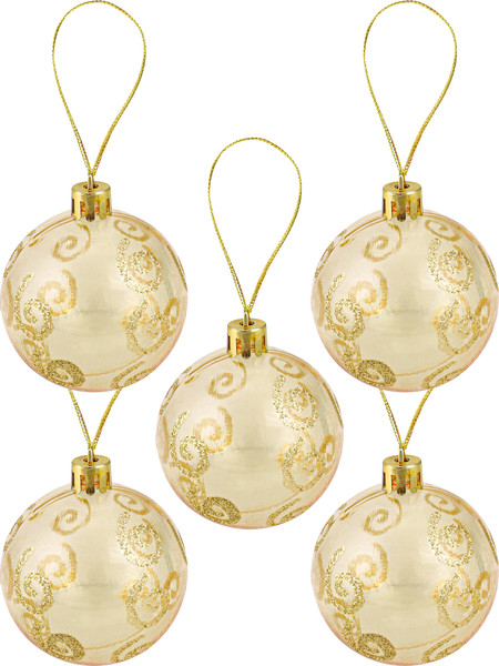 Изображение товара Набор шаров новогодних Miland С верхушкой / НУ-3607 (21шт, золото)