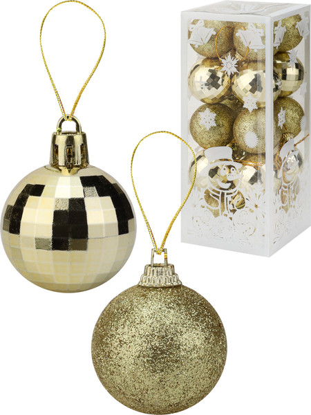 Изображение товара Набор шаров новогодних Miland Веселый праздник / НУ-0465 (20шт, 4см, золото)