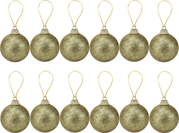 Изображение товара Набор шаров новогодних Miland Веселый праздник / НУ-0465 (20шт, 4см, золото)