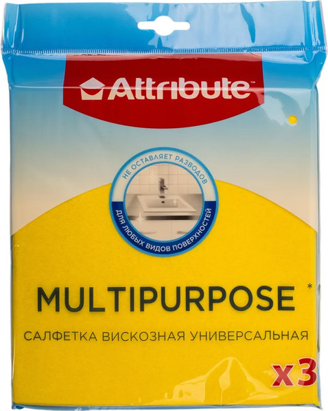Изображение товара Набор салфеток хозяйственных Attribute Multipurpose ACU213 (3шт)
