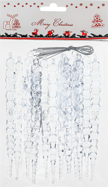 Изображение товара Набор елочных игрушек Miland Ледяные кристалы / НУ-9902 (12шт, 14см)