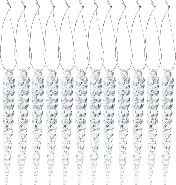 Изображение товара Набор елочных игрушек Miland Ледяные кристалы / НУ-9902 (12шт, 14см)