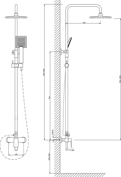 Изображение товара Душевая система со смесителем Esko VST115