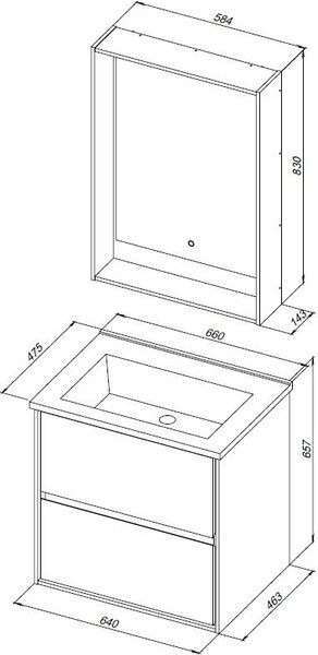 Изображение товара Тумба под умывальник Aquanet Милан 65 / 339965 (белый глянец)