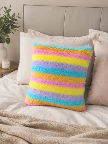 Изображение товара Подушка декоративная MATEX Plush 65-630 (розовый/голубой/желтый )