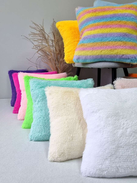 Изображение товара Подушка декоративная MATEX Plush 65-654 (розовый/голубой/желтый)