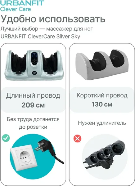 Изображение товара Массажер электронный CleverCare Silver Sky / CC-020S (голубой)