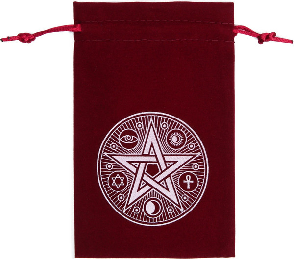 Изображение товара Мешочек для гадальных карт Лас Играс Таро на Хэллоуин. Пентаграмма / 7583452 (бордовый)
