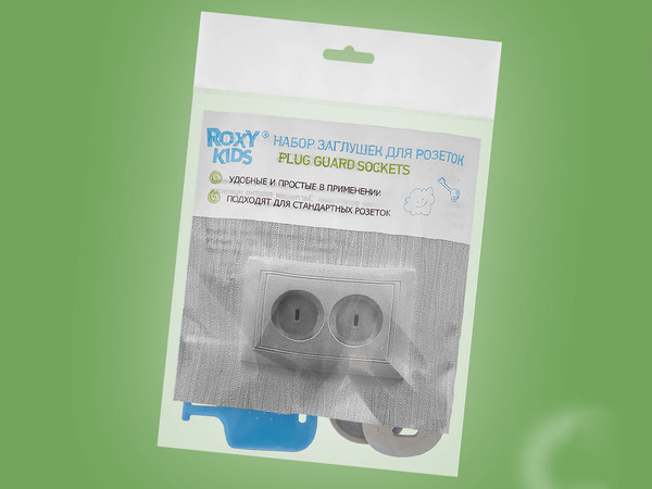 Изображение товара Набор заглушек для розеток ROXY-KIDS RSG-008G (8шт, графит)