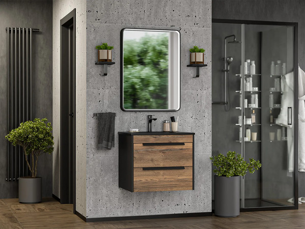 Изображение товара Тумба с умывальником Brevita Monsour 60 / MON-09060-0102Я+9060MMB