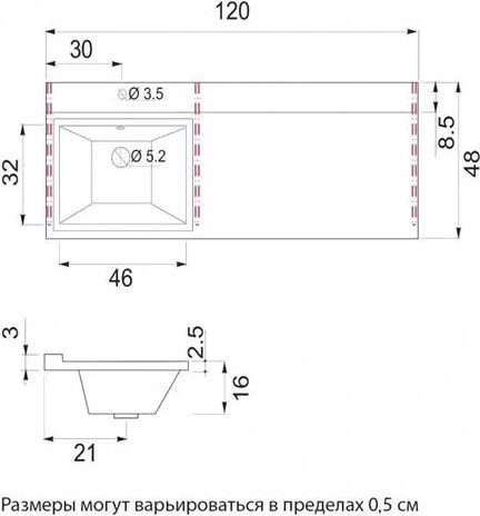 Изображение товара Тумба с умывальником Brevita Enfida 60 / ENF-09060-011Я+5217120