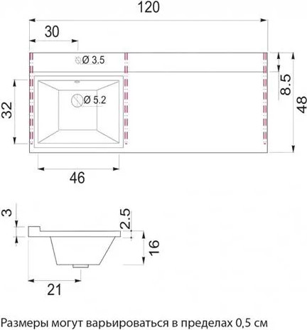 Изображение товара Тумба с умывальником Brevita Enfida 60 / ENF-09060-021Я+5217120