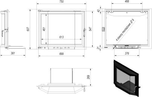 Изображение товара Дверца каминная Kratki Amelia