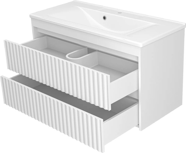 Изображение товара Тумба с умывальником Brevita Balaton 100 / BAL-06100-01-01П2Я+5004100
