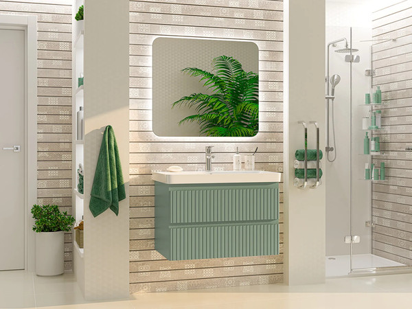 Изображение товара Тумба с умывальником Brevita Victory 80 / VIC-09080-0802Я+11080-KL