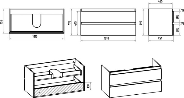 Изображение товара Тумба с умывальником Brevita Victory 105 / VIC-09105-0802Я+11105-KL