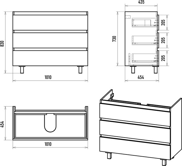 Изображение товара Тумба с умывальником Brevita Victory 105 / VIC-07105-0103Я+11105-KL