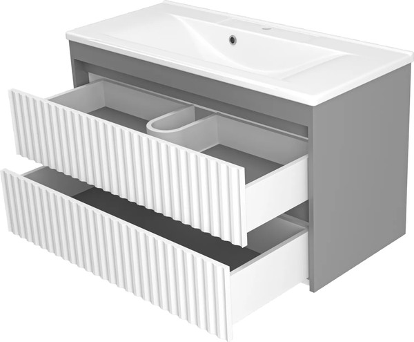 Изображение товара Тумба с умывальником Brevita Balaton 100 / BAL-06100-01-012Я+5004100