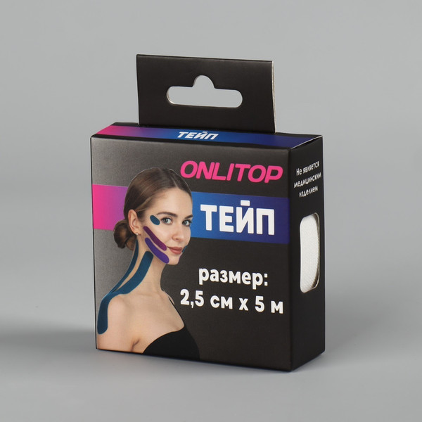 Изображение товара Кинезио тейп Onlytop 9408666 (2.5x500см, белый)