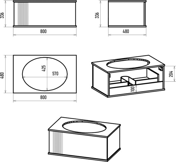 Изображение товара Тумба с умывальником Brevita Savoy 80 / SAV-09080-0101Я+0116