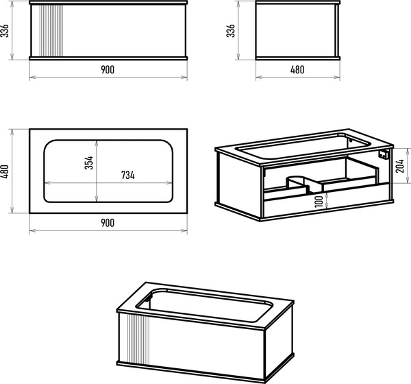 Изображение товара Тумба с умывальником Brevita Savoy 90 / SAV-09090-0301Я+0117