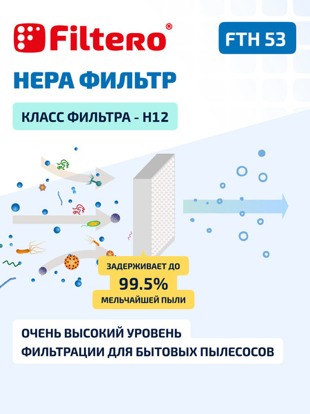 Изображение товара Фильтр для пылесоса Filtero FTH 53 TEF