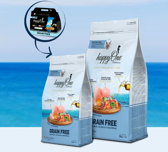 Изображение товара Сухой корм для кошек HappyOne Mediterraneum для стерилиз. со свежим яйцом и свежим мясом птицы (2кг)