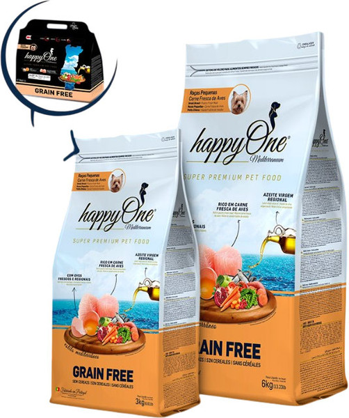Изображение товара Сухой корм для собак HappyOne Mediterraneum со свежим яйцом и свежим мясом птицы (7кг)