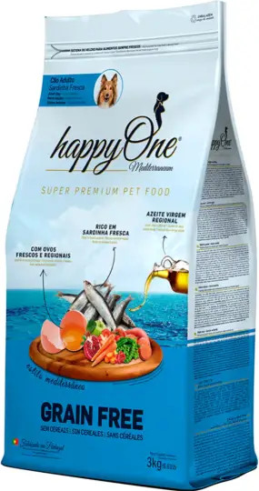 Изображение товара Сухой корм для собак HappyOne Mediterraneum со свежим яйцом и свежей сардиной (3кг)