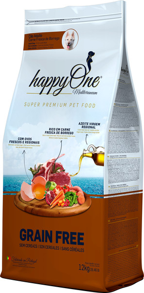 Изображение товара Сухой корм для собак HappyOne Mediterraneum беззерновой со свежим яйцом и свежим мясом ягненка (12кг)