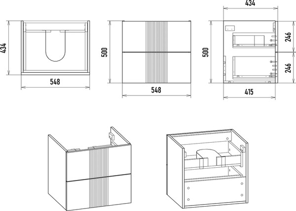 Изображение товара Тумба с умывальником Brevita Vega 60 / VEG-09060-0102Я+191638