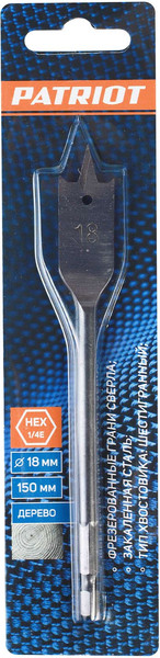 Изображение товара Сверло PATRIOT По дереву перовое 18х150мм / 815010185