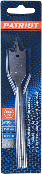 Изображение товара Сверло PATRIOT По дереву перовое 20х150мм / 815010186