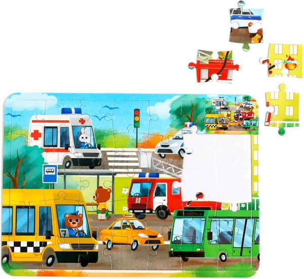 Изображение товара Развивающая игра Puzzle Time Полезные машины. С раскраской / 4659723 (34эл)