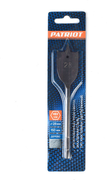 Изображение товара Сверло PATRIOT По дереву перовое 28х150мм / 815010189