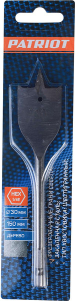 Изображение товара Сверло PATRIOT По дереву перовое 30х150мм / 815010190