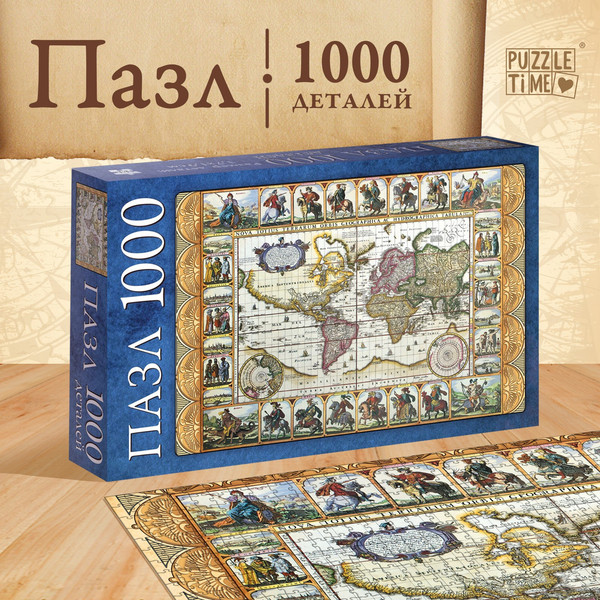 Изображение товара Пазл Puzzle Time Карта мира / 10733567 (1000эл)