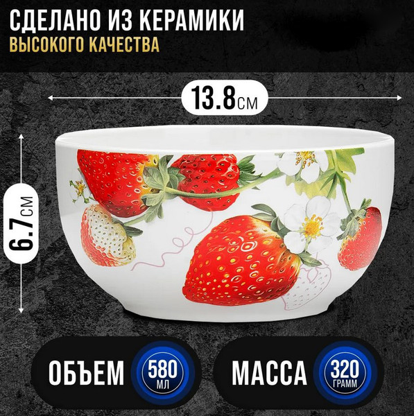 Изображение товара Супница Loraine Клубника 26343