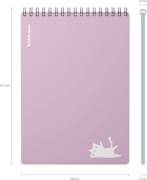 Изображение товара Блокнот Erich Krause Brave Cats / 61993 (80л, фиолетовый)