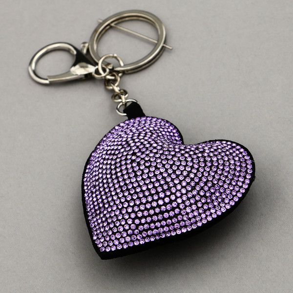 Изображение товара Брелок Sima-Land Сердце на брелоке / 10092431 (сиреневый)