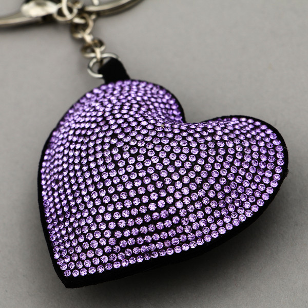 Изображение товара Брелок Sima-Land Сердце на брелоке / 10092431 (сиреневый)