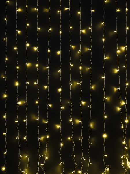 Изображение товара Световой занавес Miled 8 режимов 210 ламп / ГЗ-0039 (3x2.7м, теплый белый)