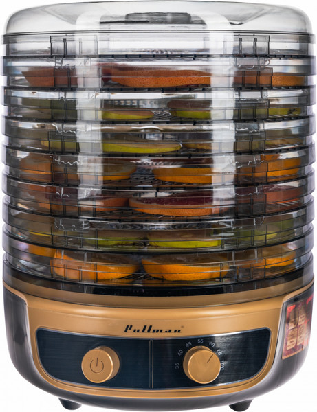 Изображение товара Сушилка для овощей и фруктов Pullman PL-2280 3в1 (черный/золото)