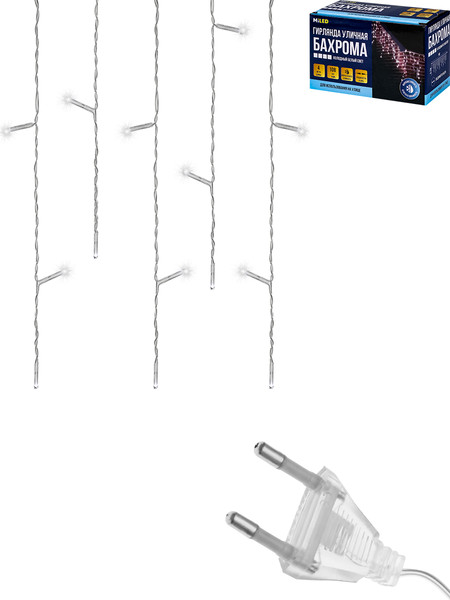 Изображение товара Светодиодная бахрома Miled 108 ламп 8 режимов / НГУ-0081 (4x0.7м, холодный белый)