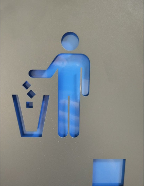 Изображение товара Урна уличная BZT DumKK (серый муар/синий)