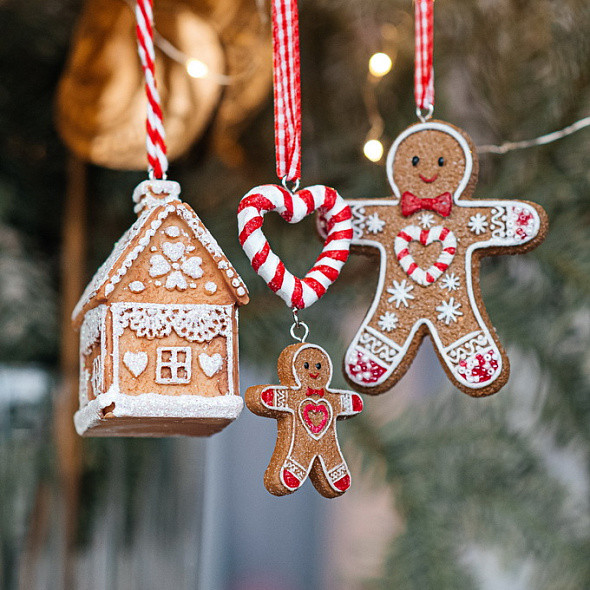 Изображение товара Елочная игрушка Gisela Graham Ski Lodge. Пряничный домик / 10489