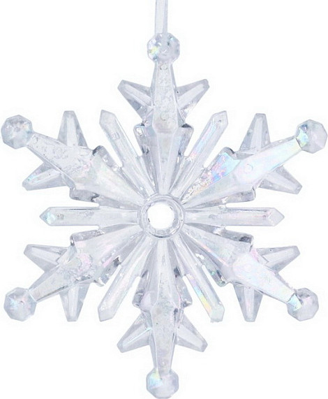 Изображение товара Елочная игрушка Gisela Graham Winter Tales. Снежинка с радужным блеском / 16324