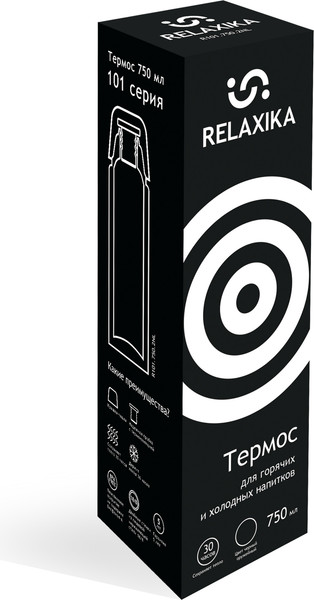 Изображение товара Термос для напитков Relaxika 101 (750мл, вороненая сталь/без логотипа)
