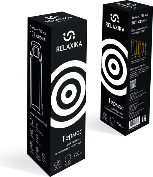 Изображение товара Термос для напитков Relaxika 101 (750мл, вороненая сталь/без логотипа)